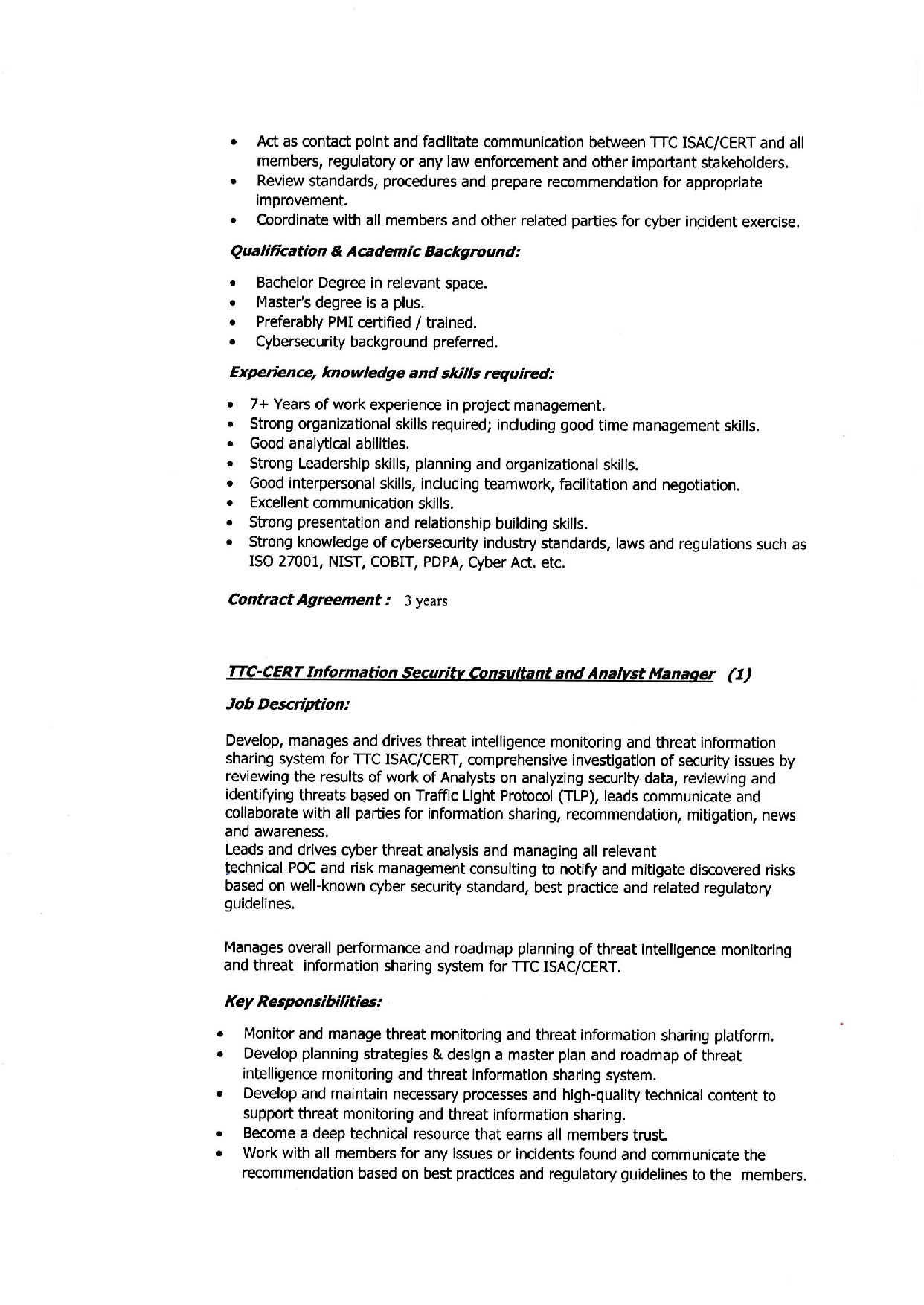 TTC CERT 002